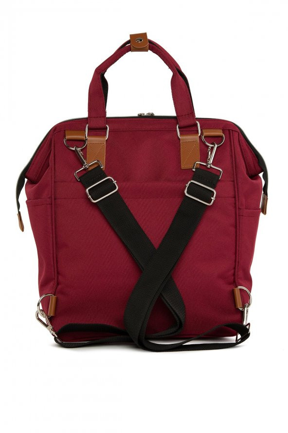 Bagmori Bordo Baby Bag Baskılı Cepli Anne Bebek Bakım Sırt Çantası - 4