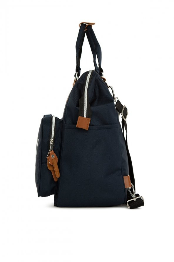 Bagmori Lacivert Baby Bag Baskılı Cepli Anne Bebek Bakım Sırt Çantası - 3