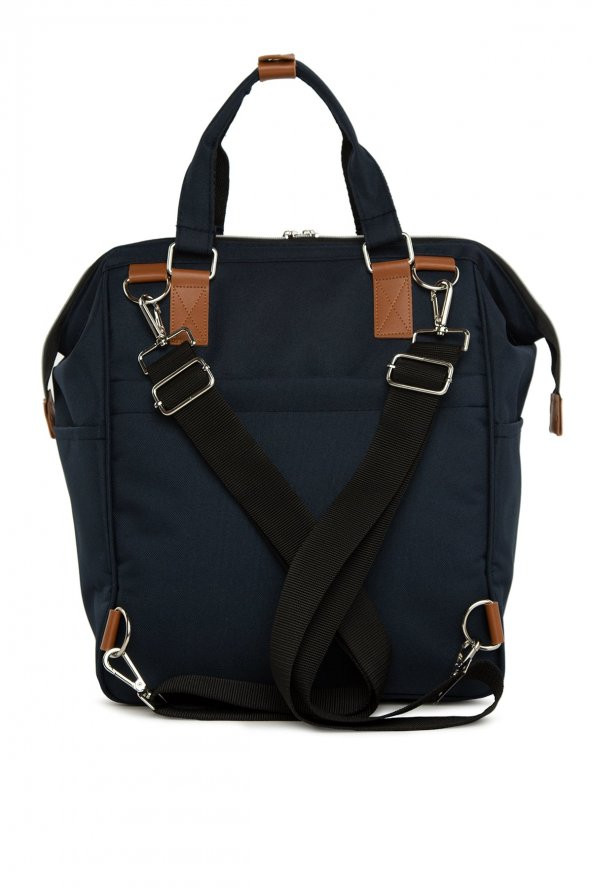 Bagmori Lacivert Baby Bag Baskılı Cepli Anne Bebek Bakım Sırt Çantası - 4