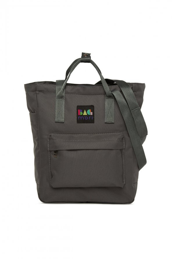 Bagmori Gri Fermuarlı Kolon Askılı Sırt Çantası