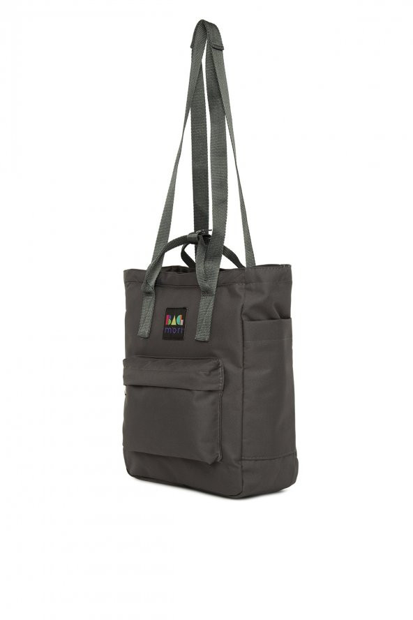 Bagmori Gri Fermuarlı Kolon Askılı Sırt Çantası - 2