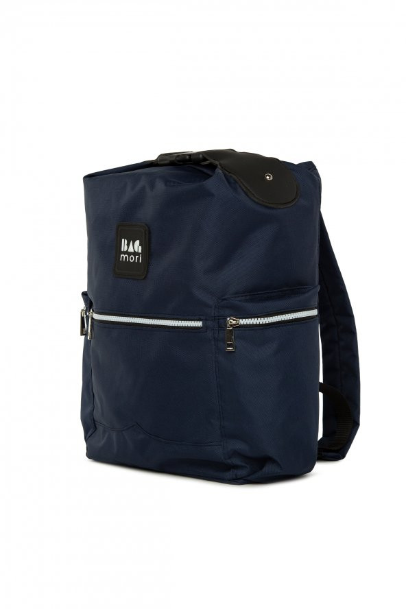 Bagmori Lacivert Kemer Tutmalı Cepli Sırt Çantası - Resim 2
