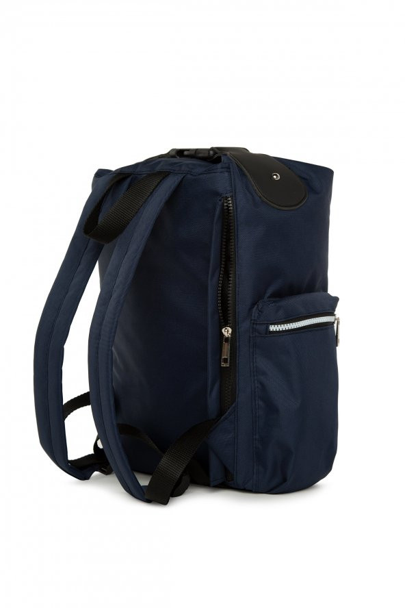 Bagmori Lacivert Kemer Tutmalı Cepli Sırt Çantası - Resim 3