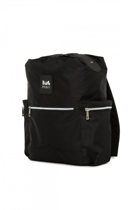 Bagmori Siyah Kemer Tutmalı Cepli Sırt Çantası - Resim 2