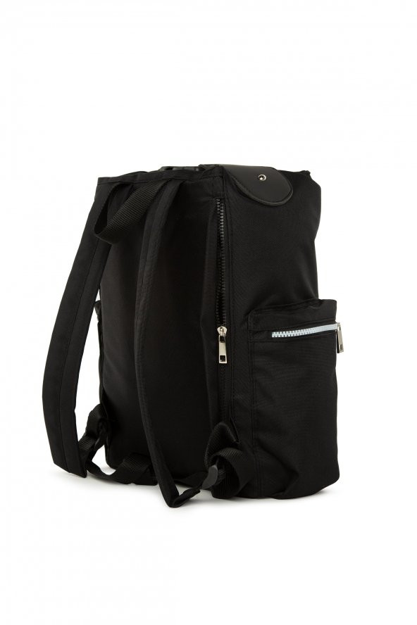 Bagmori Siyah Kemer Tutmalı Cepli Sırt Çantası - Resim 3