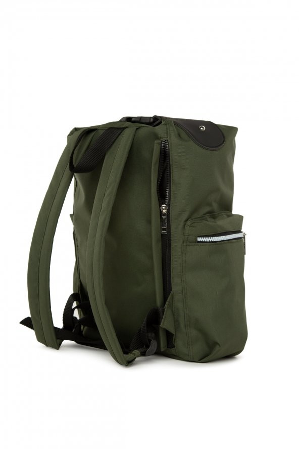 Bagmori Haki Kemer Tutmalı Cepli Sırt Çantası - 3
