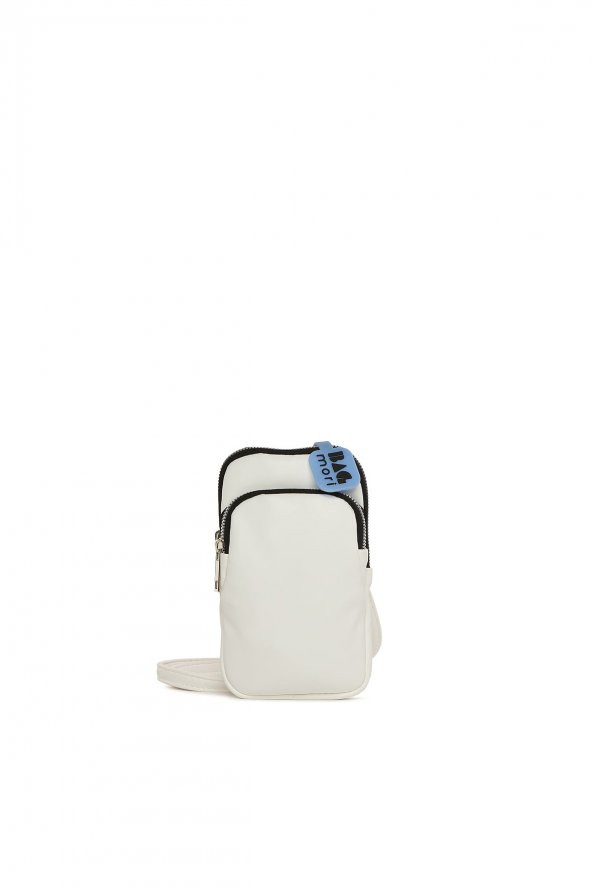 Bagmori Beyaz Cepli Mini Askılı Çanta