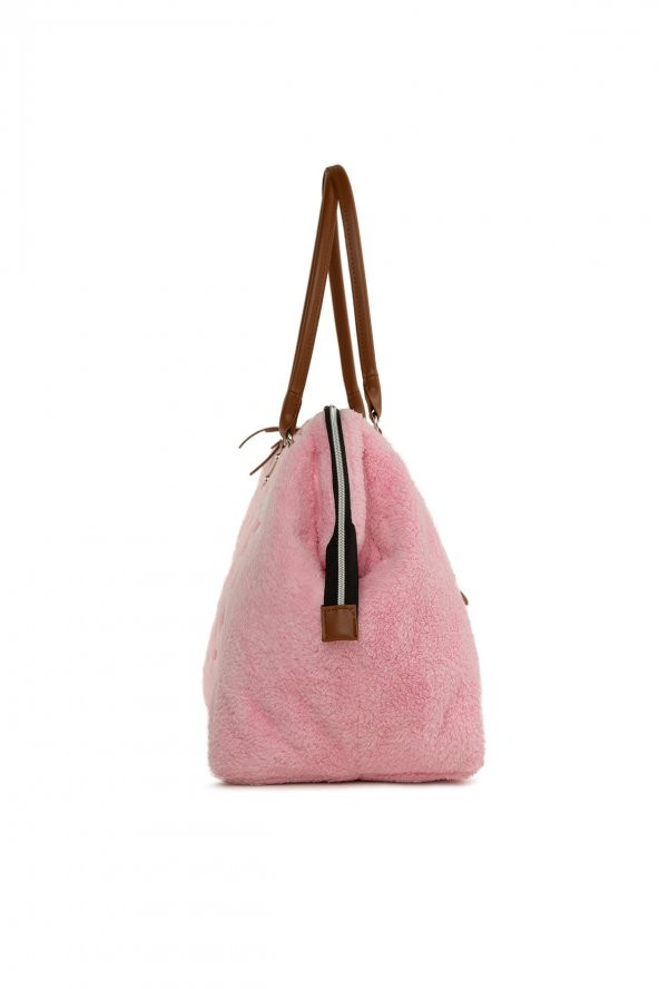 Bagmori Pembe Baby Bag Nakışlı Peluş Anne Bebek Çantası - 3