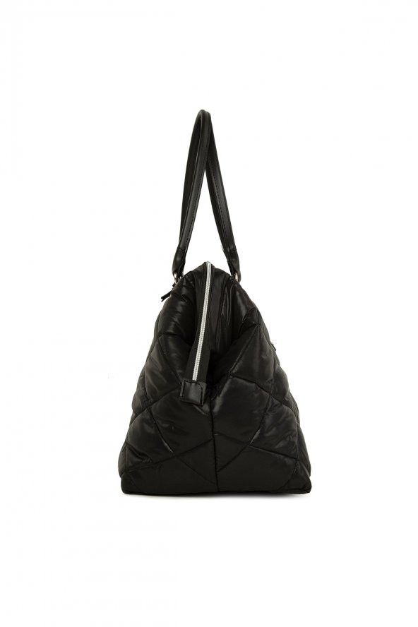 Bagmori Siyah Baby Bag Nakışlı Kapitone Şişme Anne Bebek Çantası - 3