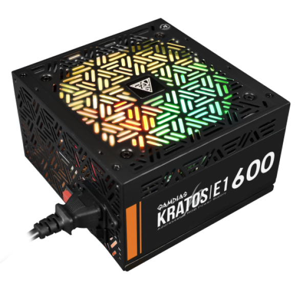 GAMDIAS KRATOS E1-600, 600W, RGB, GAMING PSU (BOX) - 2