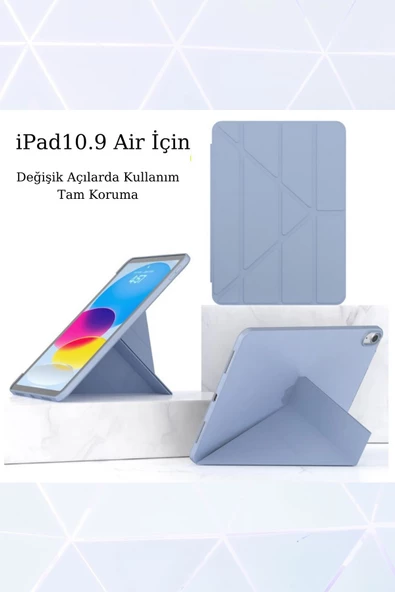 Apple iPad Air 10.9 2022 (5.Nesil) Kalemlikli Katlanabilen Kılıf - 7