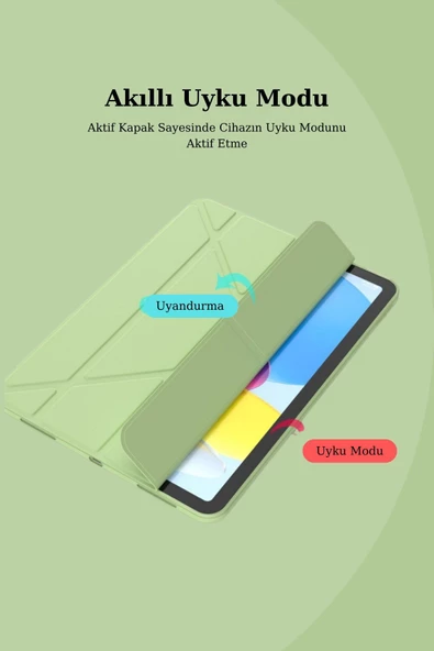 Apple iPad Air 10.9 2022 (5.Nesil) Kalemlikli Katlanabilen Kılıf - 10