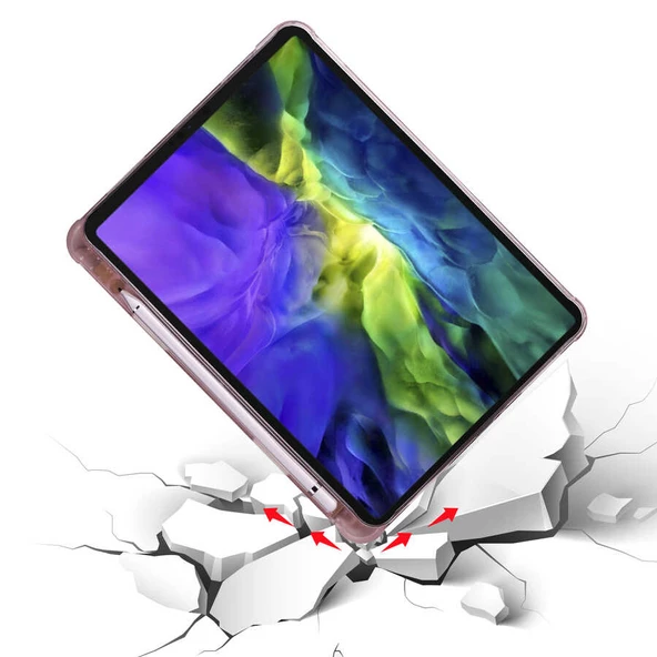 Apple iPad Air 10.9 2022 (5.Nesil) Kalemlikli Katlanabilen Kılıf - 2