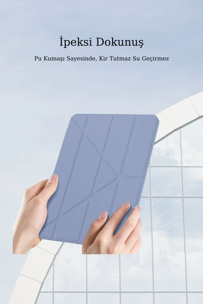 Apple iPad Air 10.9 2022 (5.Nesil) Kalemlikli Katlanabilen Kılıf - 12