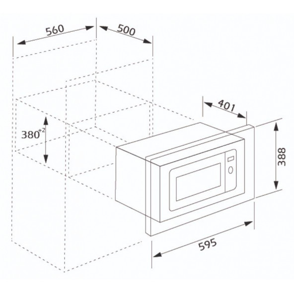 Silverline MW9018W01 Beyaz cam ankastre mikrodalga - 3