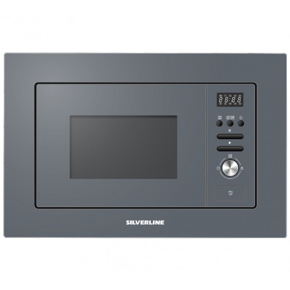 Silverline MW9018S02 Gri cam ankastre mikrodalga