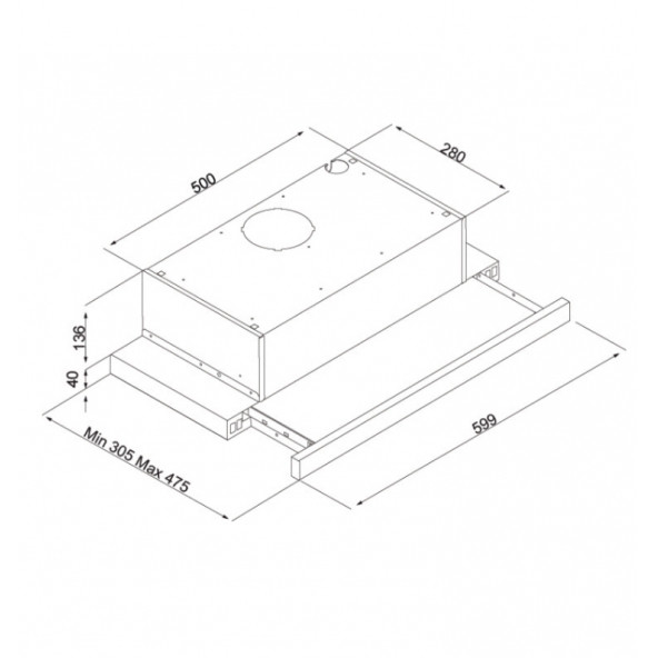 Silverline 1140 CRYSTAL LINE Siyah cam sürgülü aspiratör - 3
