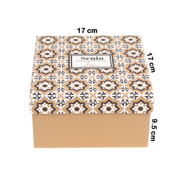 SENİN İÇİN KAHVERENGİ TASARIMLI HEDİYE KUTUSU NO:3