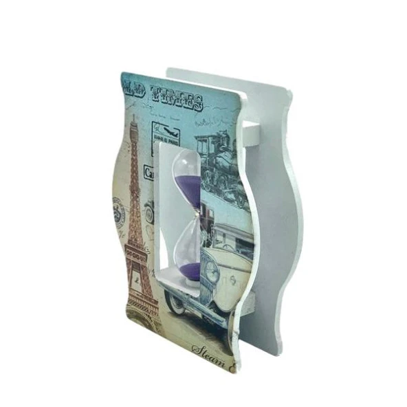 Kum Saati Eyfel Kulesi Ahşap 15 cm - Resim 2