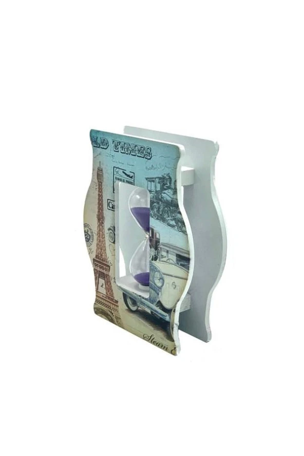 Kum Saati Eyfel Kulesi Ahşap 15 cm - Resim 4