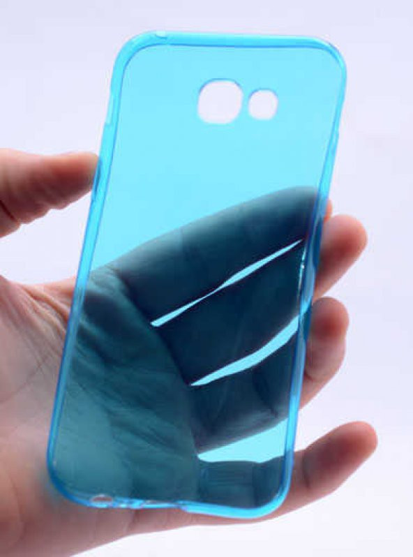 Samsung Galaxy A5 2017 Zore Ultra İnce Silikon 0.2 mm Mavi Şeffaf Kılıf