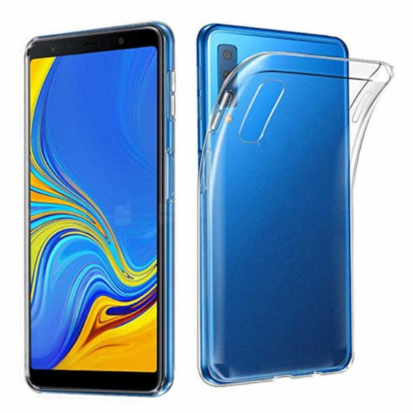 Samsung Galaxy A7 2018 Kılıf Zore Ultra İnce Silikon Kapak 0.2 mm Şeffaf Kılıf