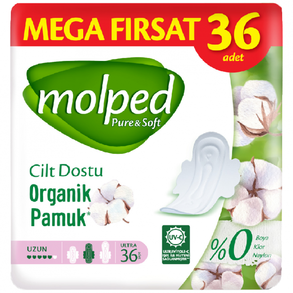 Molped Pure Soft Hijyenik Ped Uzun Mega Fırsat 36Lı