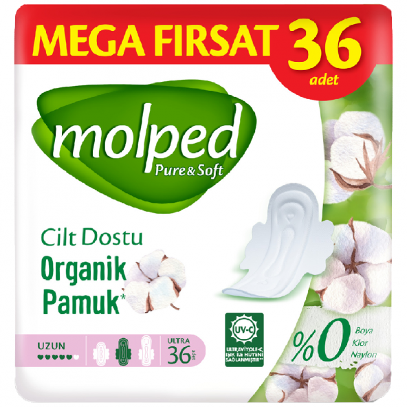 Molped Pure Soft Hijyenik Ped Uzun Mega Fırsat 36lı