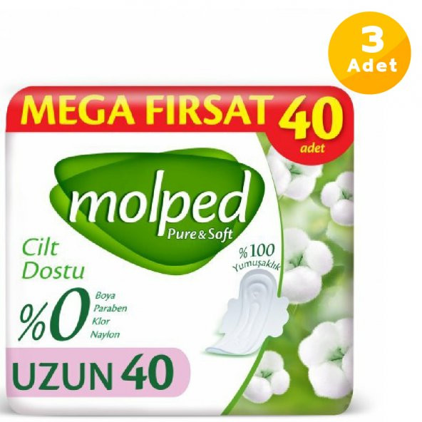 Molped Pure Soft Hijyenik Ped Uzun Mega Fırsat 36lı 3 Paket