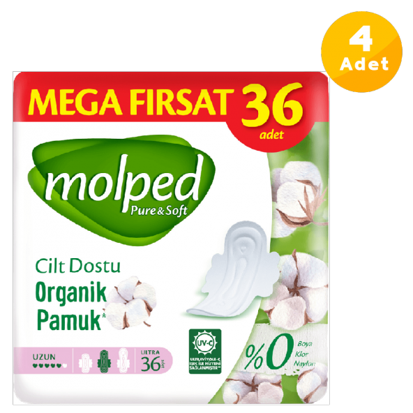 Molped Pure Soft Hijyenik Ped Uzun Mega Fırsat 36lı 4 Paket