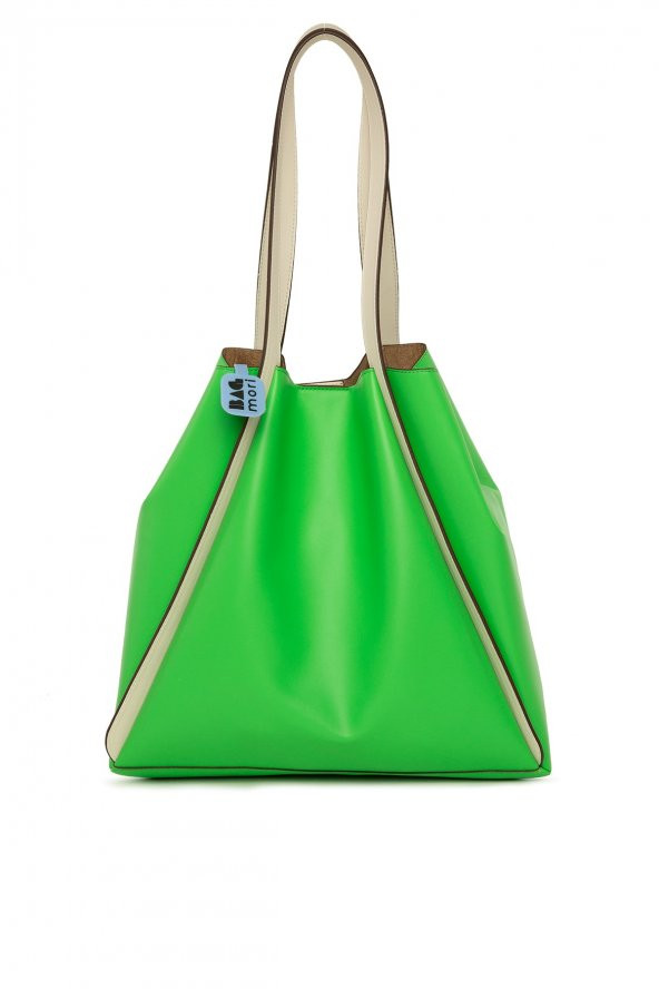 Bagmori Yeşil Askı Şeritli Büyük Tote Çanta - 3