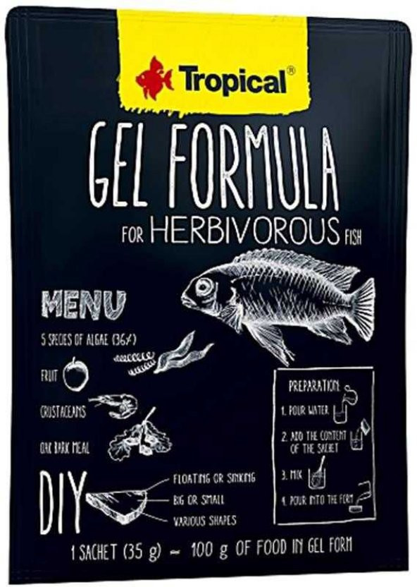 Tropical Gel Formula Herbivorous Jel Vatoz Balık Yemi 35 gr.