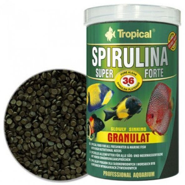 Tropical Super Spirulina Forte Granulat 100 Ml Orjinal Kutusunda Çiklet, Tropheus Balık Yemi