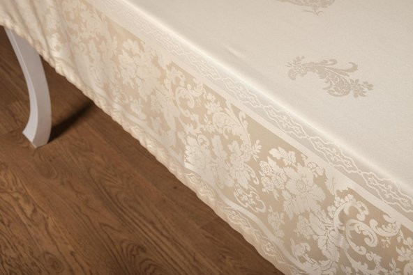 Finezza Raya Lüx Jakar Bambu Kumaş Bej Masa Örtüsü  Dikdörtgen 160x320 cm - 1100 - 7