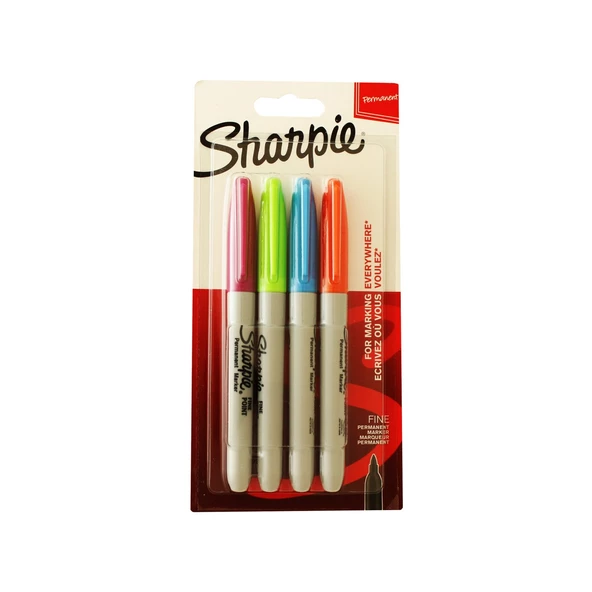 Sharpie Fine Canlı Renkler Permanent Markör 4'lü