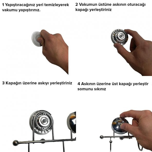 Tek Kancalı Krom Havluluk Vantuzlu Banyo Tuvalet Havlu Askılık - 3