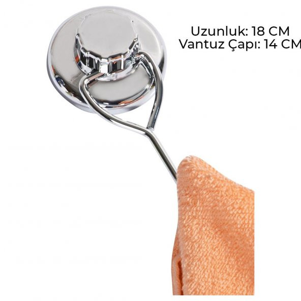 Tek Kancalı Krom Havluluk Vantuzlu Banyo Tuvalet Havlu Askılık - 2