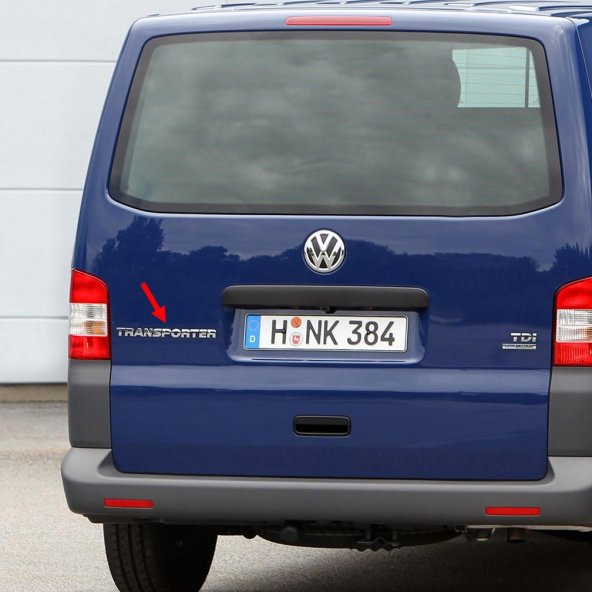 VW Transporter T5 2004-2010 Arka Bagaj Kapağı Transporter Yazısı 7H0853687