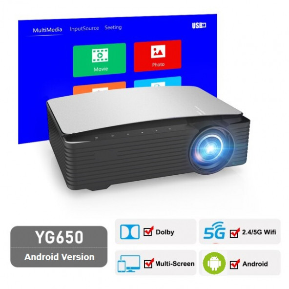 AAO YG650S 1920x1080p Android 9.0 Projeksiyon (YOUTUBE, NETFLIX) - 4
