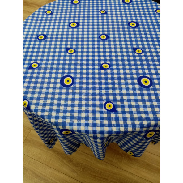 Hayat Home 130X180 Mavi Nazar Boncuk desenli Dertsiz Masa örtüsü - 1