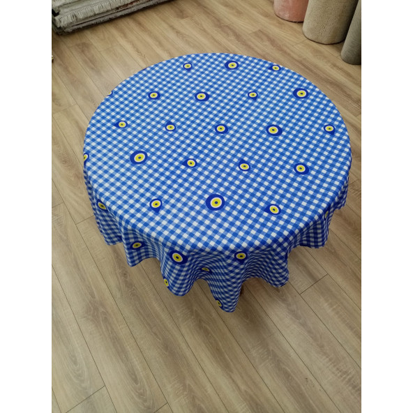 Hayat Home 130X180 Mavi Nazar Boncuk desenli Dertsiz Masa örtüsü - 5