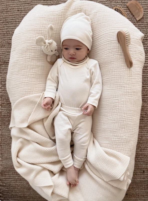 Naturaborn Organik Doğal Keçi Kılı Yumuşak Bebek Konak Saç Fırçası ve Doğal Şimşir Ahşap Tarak 2'li Set - 6