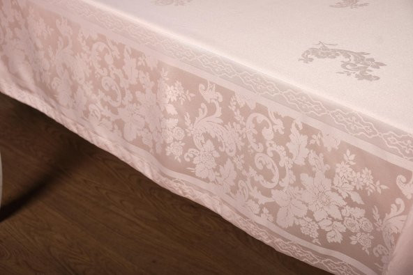 Finezza Raya Lüx Jakar Bambu Kumaş Pudra Masa Örtüsü 160x320 cm - 1103 - Resim 6