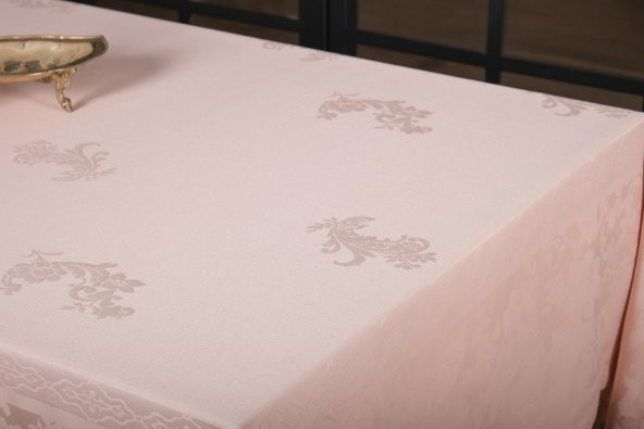 Finezza Raya Lüx Jakar Bambu Kumaş Pudra Masa Örtüsü 160x320 cm - 1103 - Resim 7