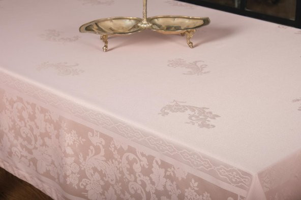 Finezza Raya Lüx Jakar Bambu Kumaş Pudra Masa Örtüsü 160x320 cm - 1103 - Resim 9