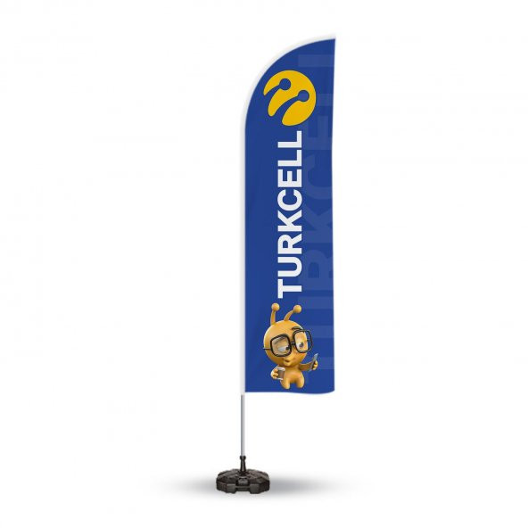 Turkcell Reklam Yönlendirme ve Tanıtım Yelken Bayragı Mavi
