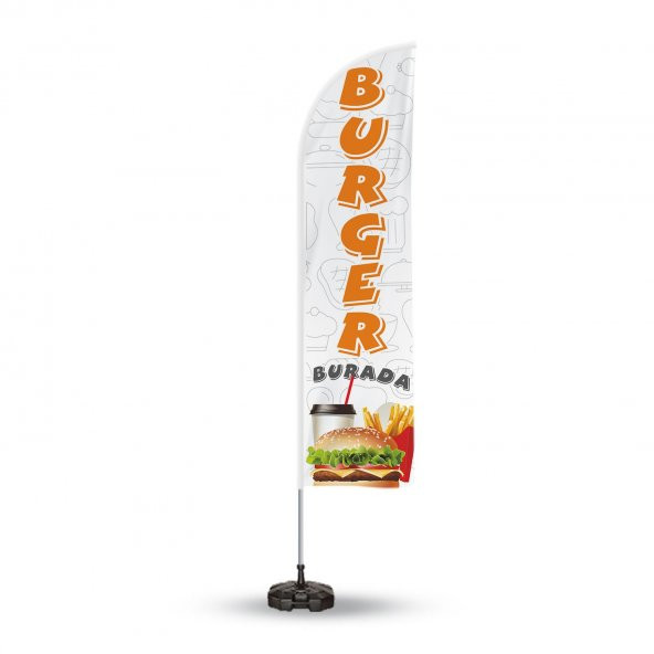 Burger Temalı Yelken ve Reklam Bayragı