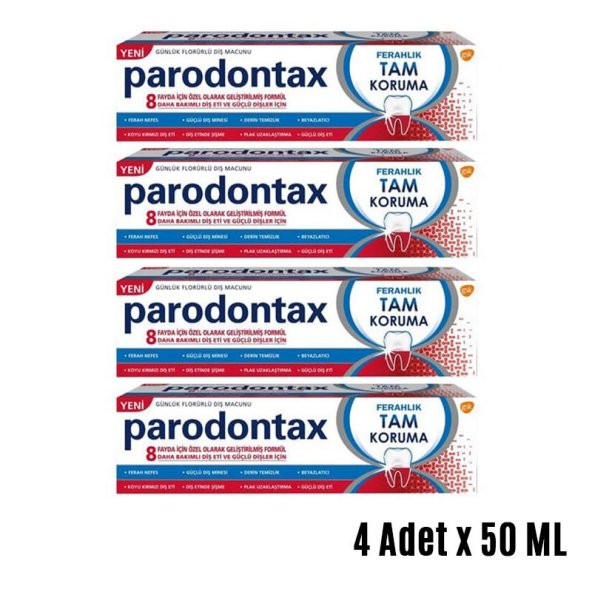 PARODONTAX FERAHLIK TAM KORUMA 50ML (80GR.)  x 4ADET