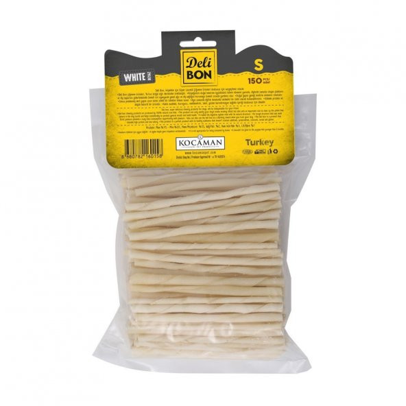 Delibon Burgu Çubuk Köpek Ödülü İnce Beyaz 150 Adet - Resim 2