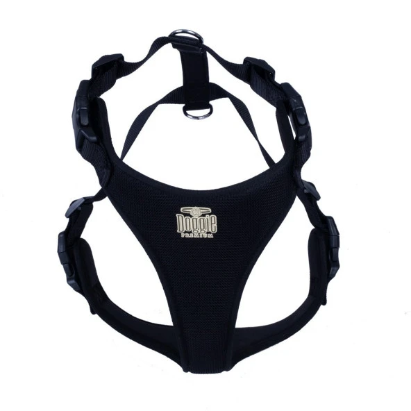 Doggie Havalı Dokuma Köpek Göğüs Tasması L 2x55-65cm Siyah - Resim 2